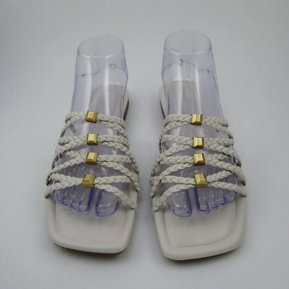 Marc Fisher Lelina Women's US 8 Elegant Cream Strappy Casual Slide